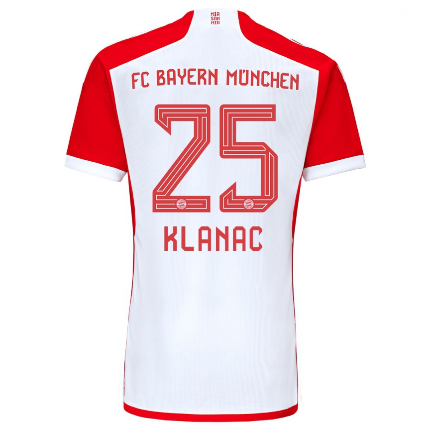 Kinder Fußball Luka Klanac #25 Rot-Weiss Heimtrikot Trikot 2023/24 T-Shirt Luxemburg