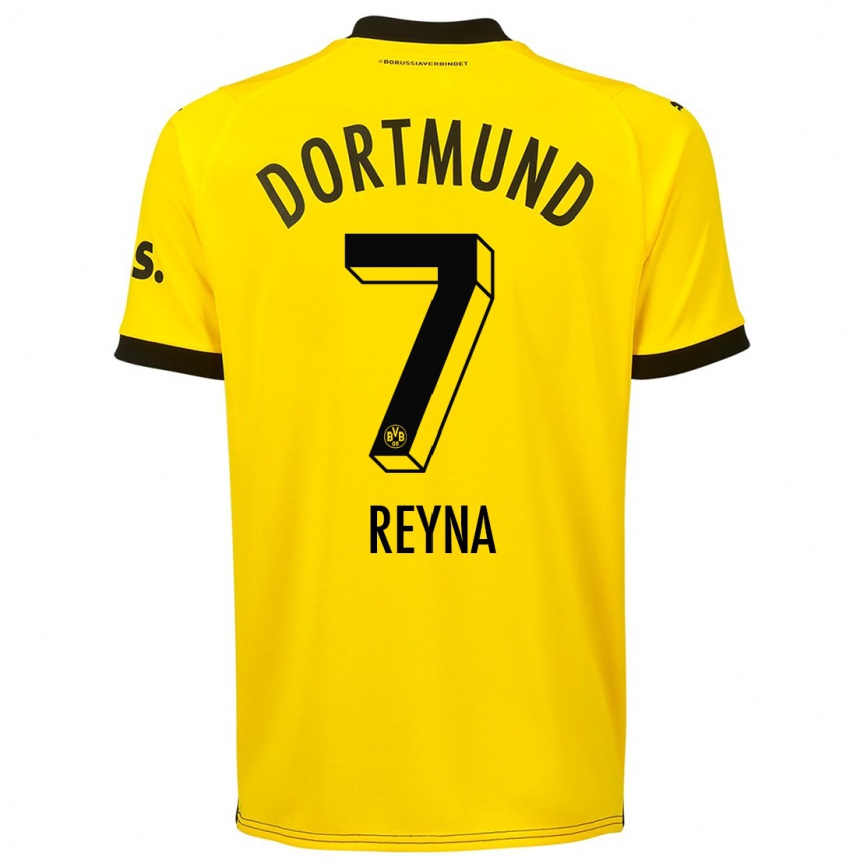 Kinder Fußball Giovanni Reyna #7 Gelb Heimtrikot Trikot 2023/24 T-Shirt Luxemburg