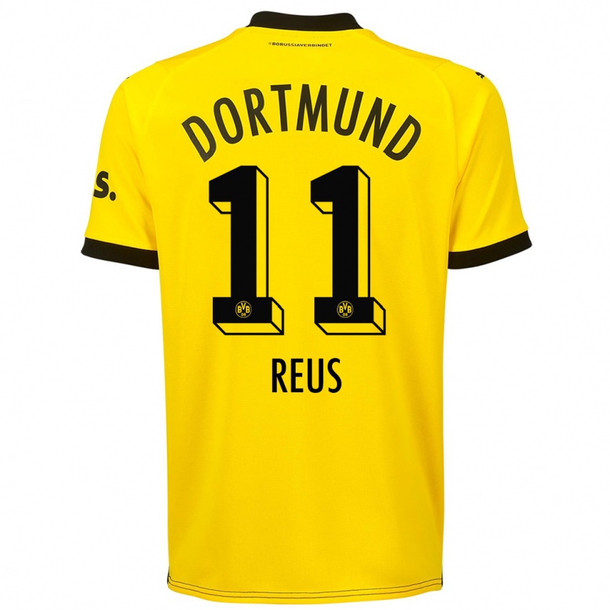 Kinder Fußball Marco Reus #11 Gelb Heimtrikot Trikot 2023/24 T-Shirt Luxemburg
