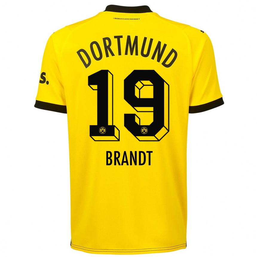 Kinder Fußball Julian Brandt #19 Gelb Heimtrikot Trikot 2023/24 T-Shirt Luxemburg