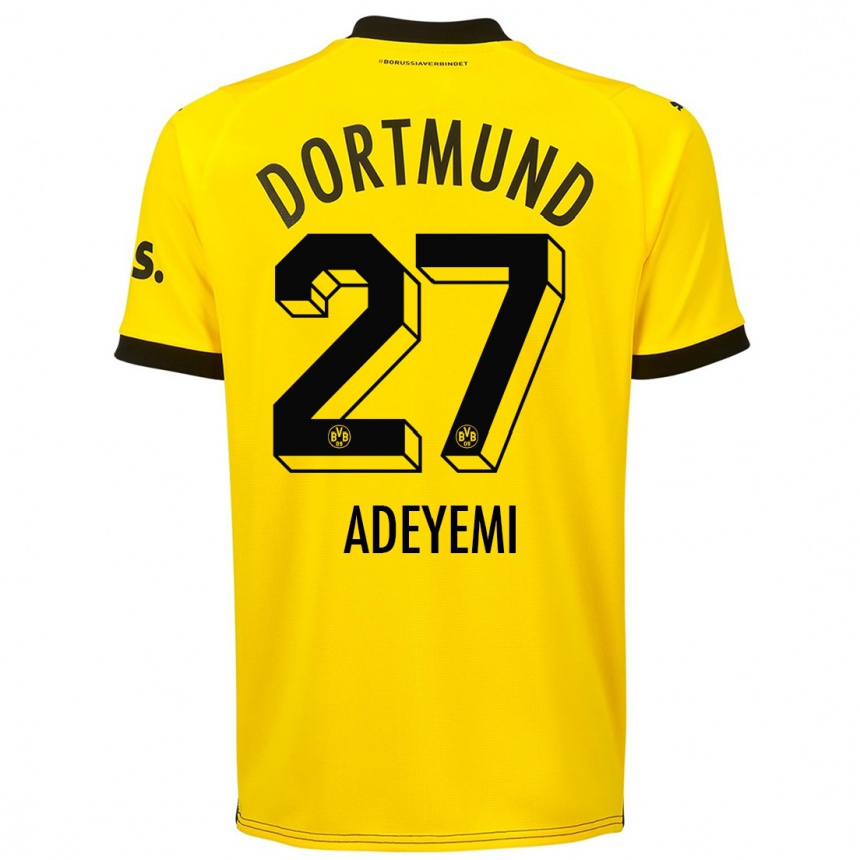Kinder Fußball Karim Adeyemi #27 Gelb Heimtrikot Trikot 2023/24 T-Shirt Luxemburg