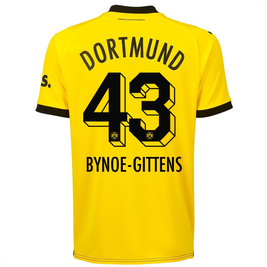 Kinder Fußball Jamie Bynoe-Gittens #43 Gelb Heimtrikot Trikot 2023/24 T-Shirt Luxemburg