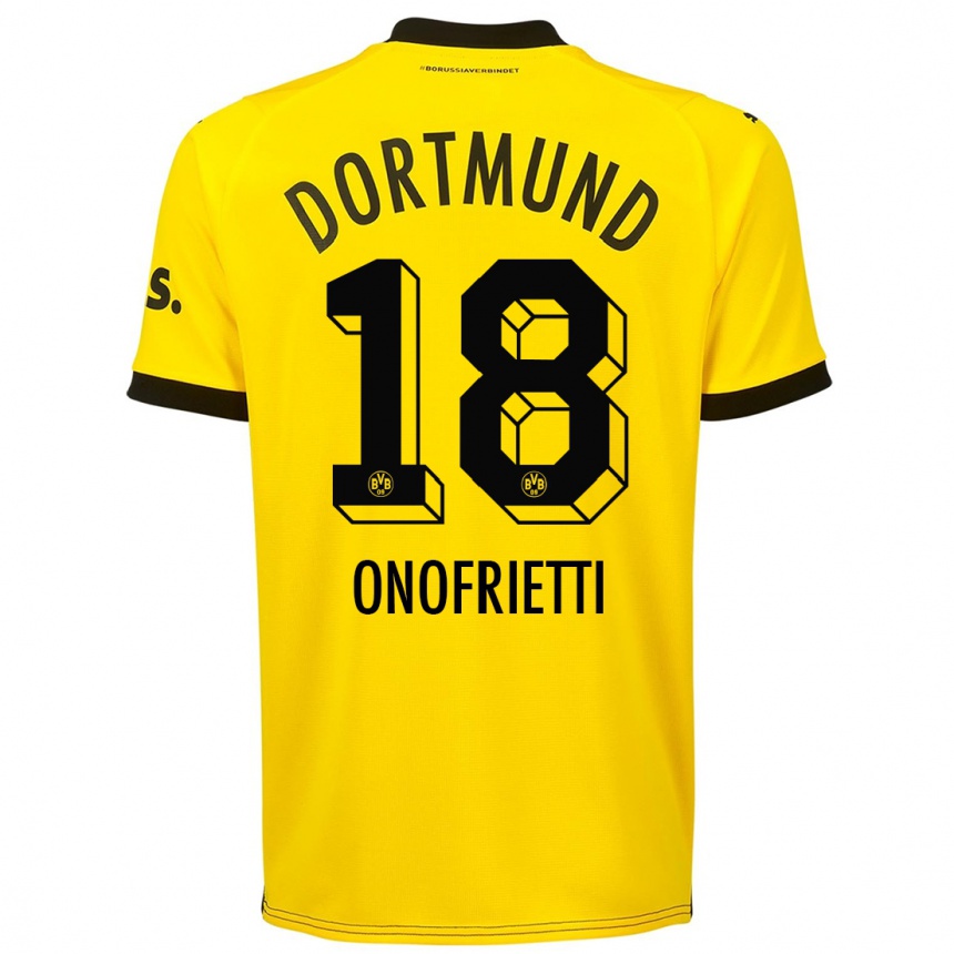 Kinder Fußball Vincenzo Onofrietti #18 Gelb Heimtrikot Trikot 2023/24 T-Shirt Luxemburg