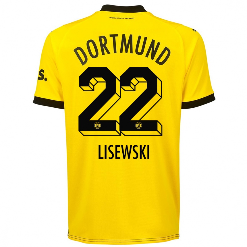 Kinder Fußball Robin Lisewski #22 Gelb Heimtrikot Trikot 2023/24 T-Shirt Luxemburg