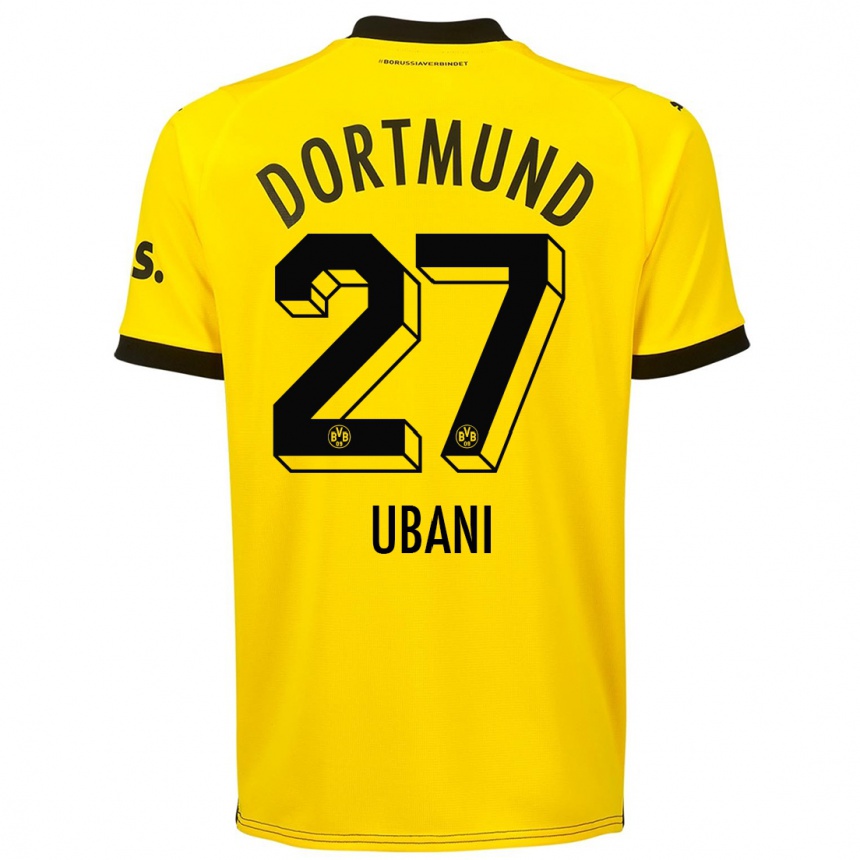 Kinder Fußball Marlon Ubani #27 Gelb Heimtrikot Trikot 2023/24 T-Shirt Luxemburg