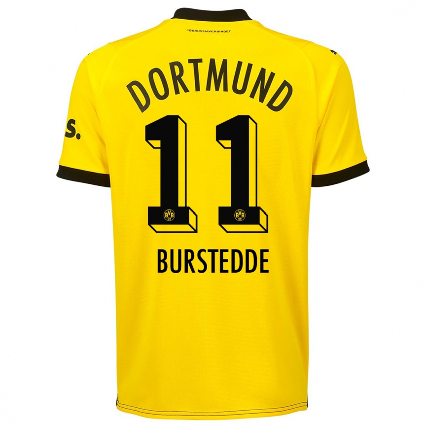 Kinder Fußball Joshua Burstedde #11 Gelb Heimtrikot Trikot 2023/24 T-Shirt Luxemburg