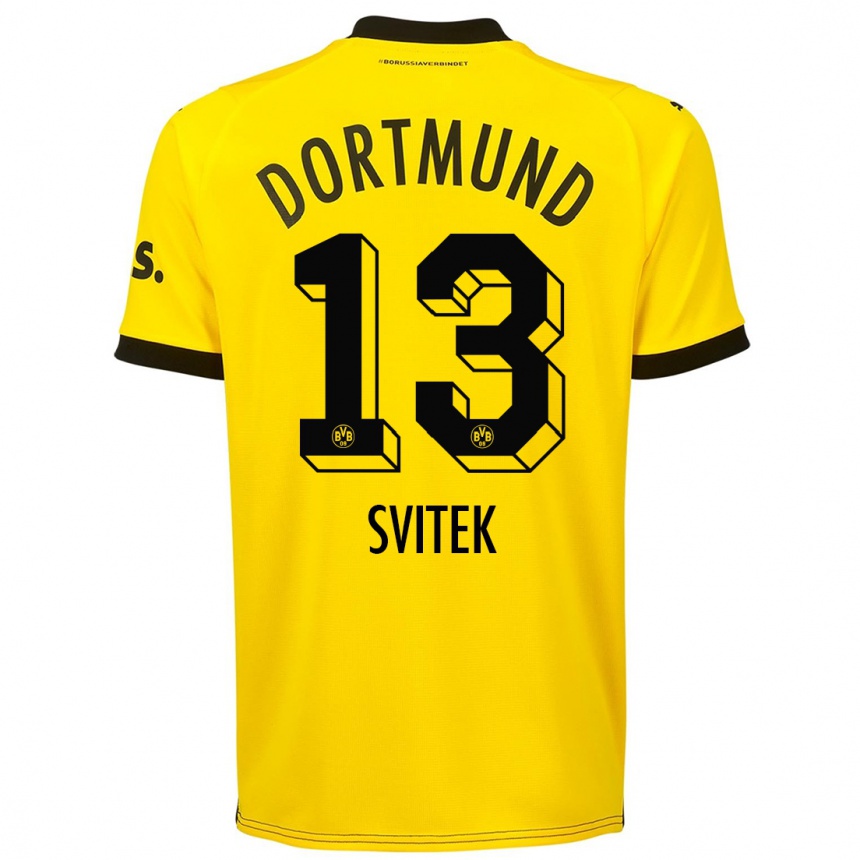 Kinder Fußball Leon Svitek #13 Gelb Heimtrikot Trikot 2023/24 T-Shirt Luxemburg