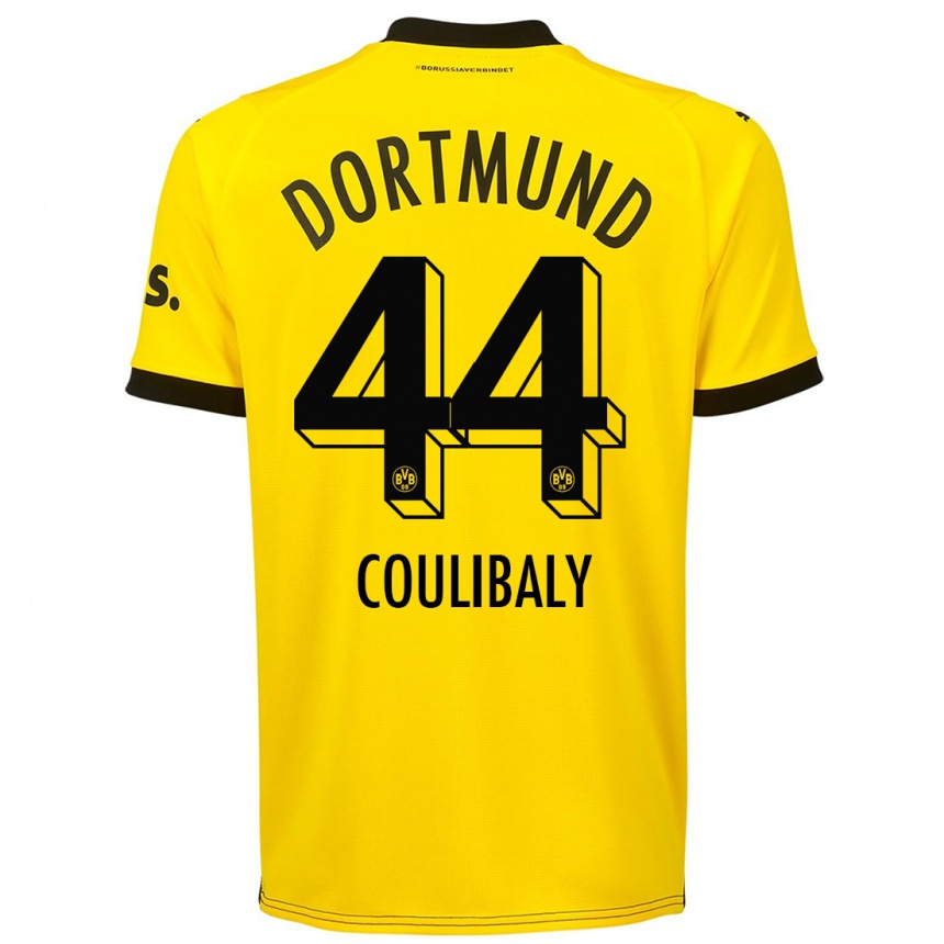 Kinder Fußball Soumaila Coulibaly #44 Gelb Heimtrikot Trikot 2023/24 T-Shirt Luxemburg