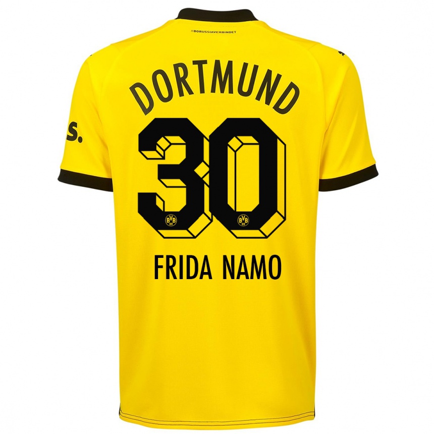 Kinder Fußball Ronning Frida Namo #30 Gelb Heimtrikot Trikot 2023/24 T-Shirt Luxemburg