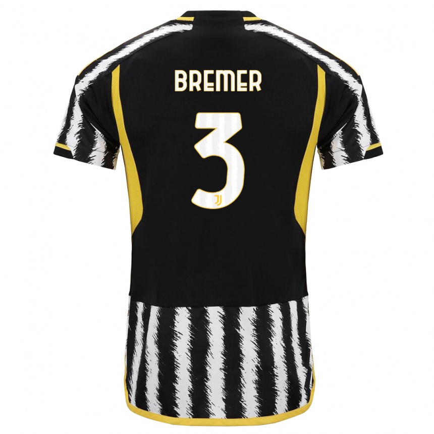 Kinder Fußball Bremer #3 Schwarz-Weiss Heimtrikot Trikot 2023/24 T-Shirt Luxemburg