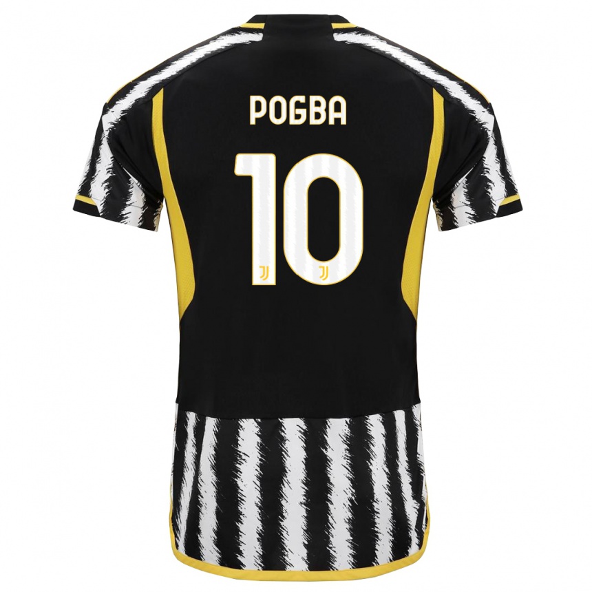 Kinder Fußball Paul Pogba #10 Schwarz-Weiss Heimtrikot Trikot 2023/24 T-Shirt Luxemburg