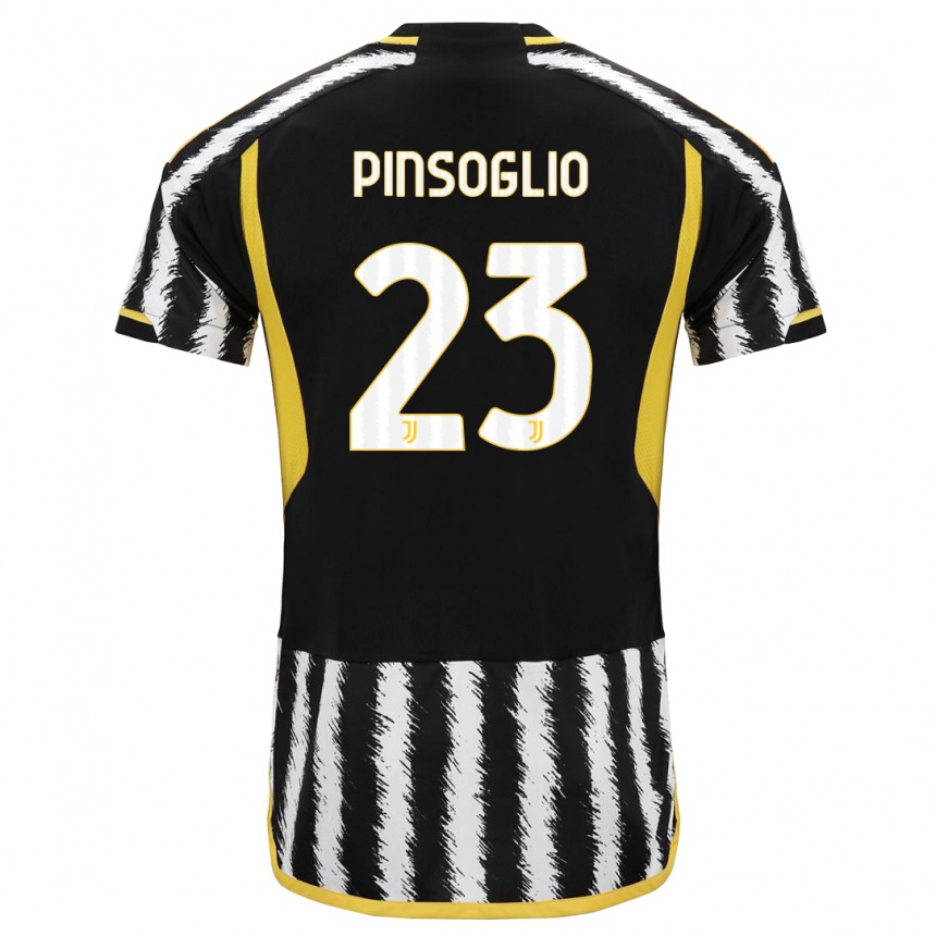 Kinder Fußball Carlo Pinsoglio #23 Schwarz-Weiss Heimtrikot Trikot 2023/24 T-Shirt Luxemburg