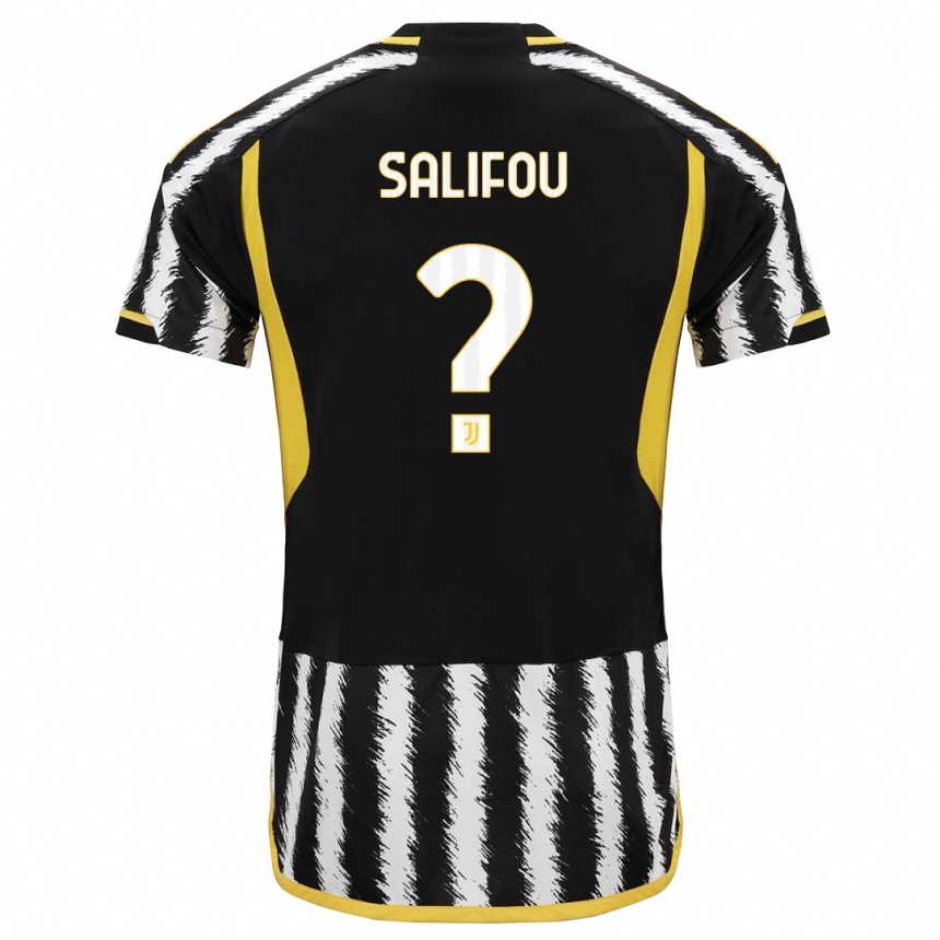 Kinder Fußball Dikeni Salifou #0 Schwarz-Weiss Heimtrikot Trikot 2023/24 T-Shirt Luxemburg