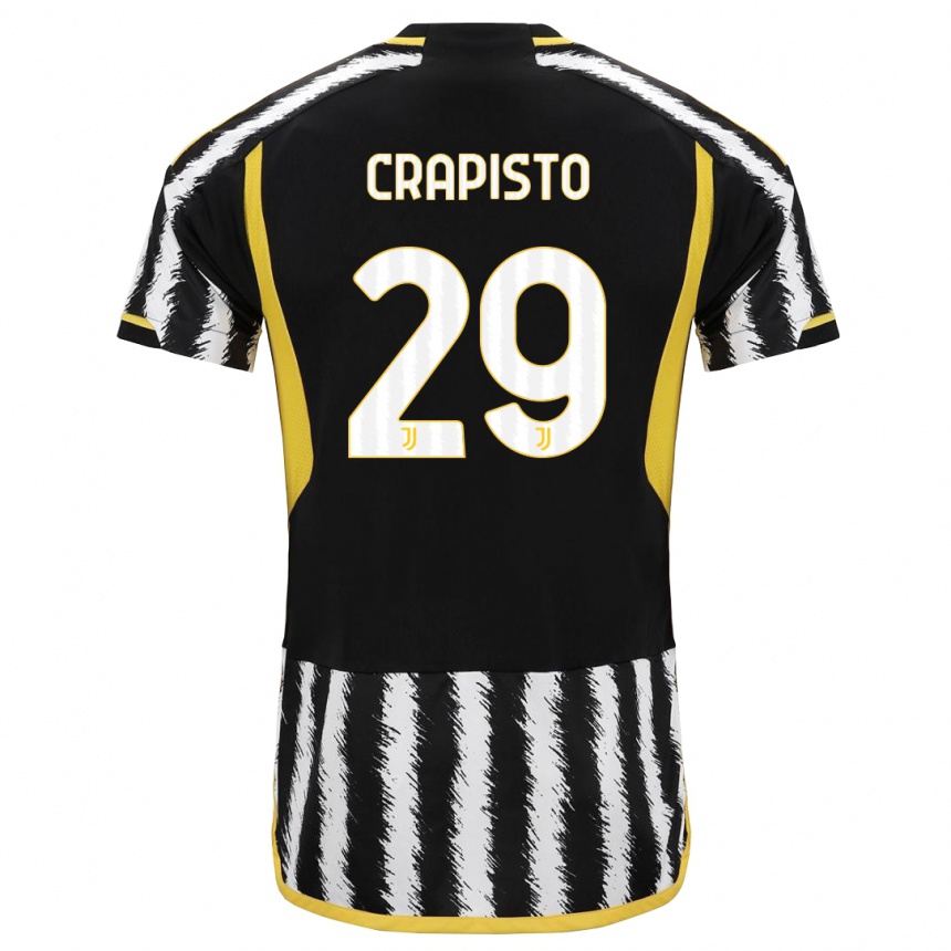 Kinder Fußball Francesco Crapisto #29 Schwarz-Weiss Heimtrikot Trikot 2023/24 T-Shirt Luxemburg