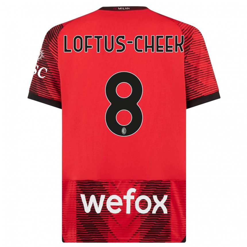 Kinder Fußball Ruben Loftus-Cheek #8 Rot Schwarz Heimtrikot Trikot 2023/24 T-Shirt Luxemburg