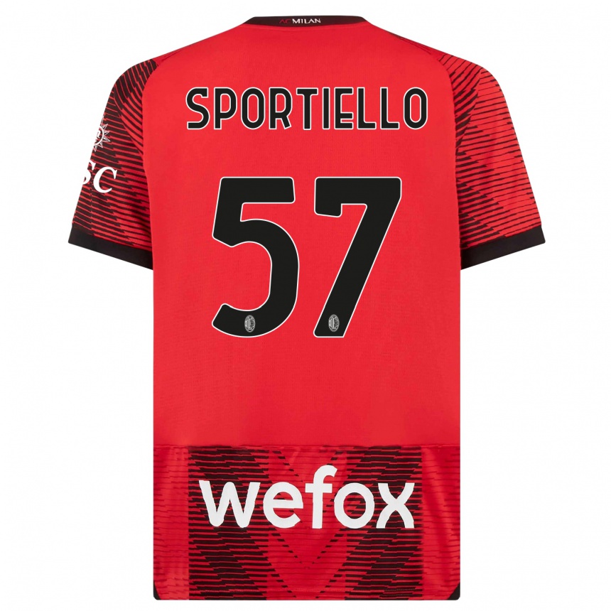 Kinder Fußball Marco Sportiello #57 Rot Schwarz Heimtrikot Trikot 2023/24 T-Shirt Luxemburg