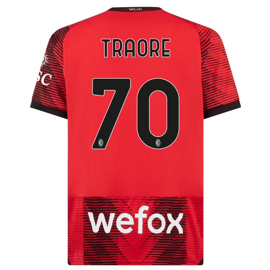 Kinder Fußball Chaka Traore #70 Rot Schwarz Heimtrikot Trikot 2023/24 T-Shirt Luxemburg