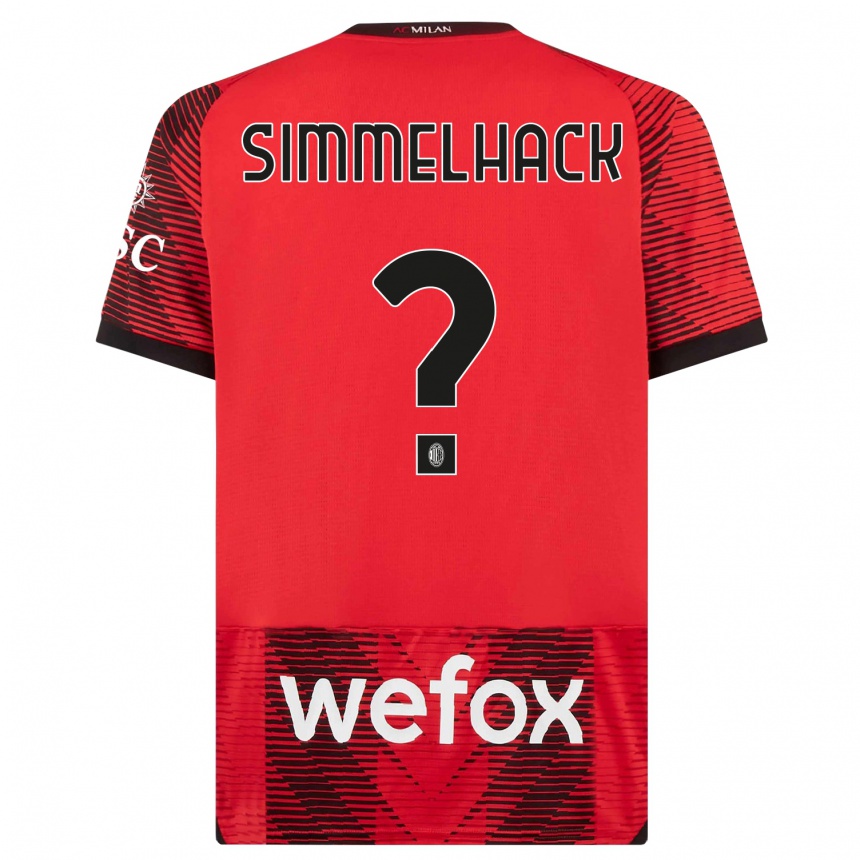 Kinder Fußball Alexander Simmelhack #0 Rot Schwarz Heimtrikot Trikot 2023/24 T-Shirt Luxemburg