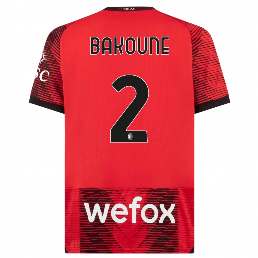 Kinder Fußball Adam Bakoune #2 Rot Schwarz Heimtrikot Trikot 2023/24 T-Shirt Luxemburg