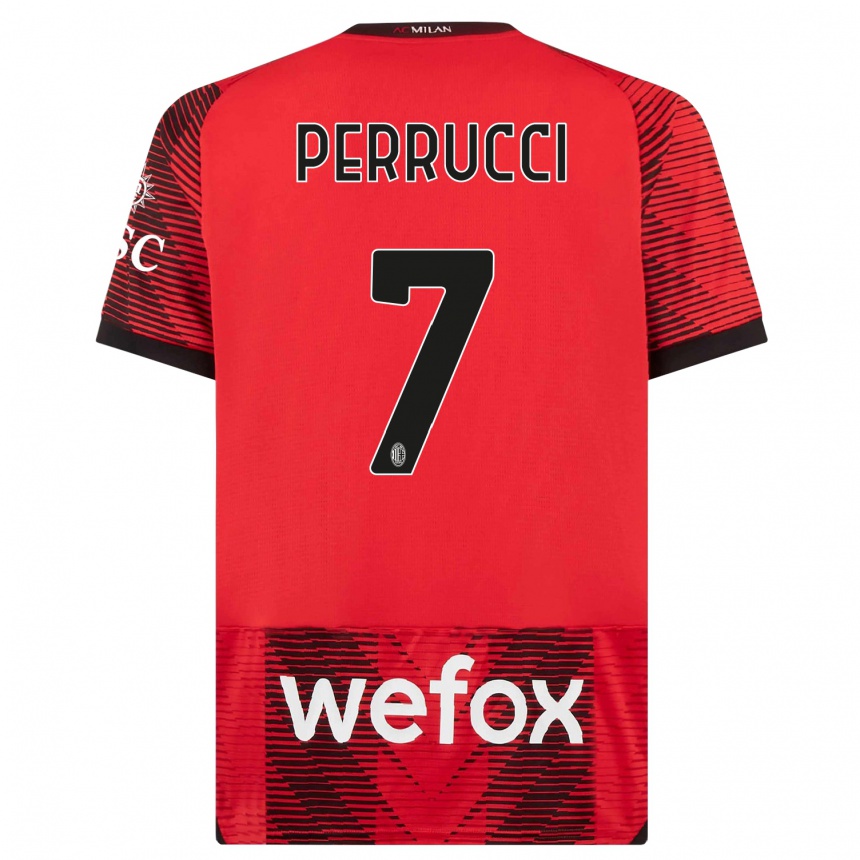 Kinder Fußball Vincenzo Perrucci #7 Rot Schwarz Heimtrikot Trikot 2023/24 T-Shirt Luxemburg