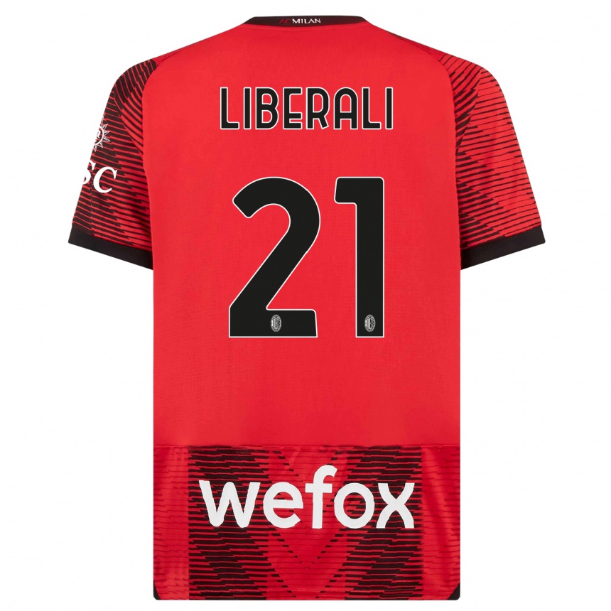 Kinder Fußball Mattia Liberali #21 Rot Schwarz Heimtrikot Trikot 2023/24 T-Shirt Luxemburg