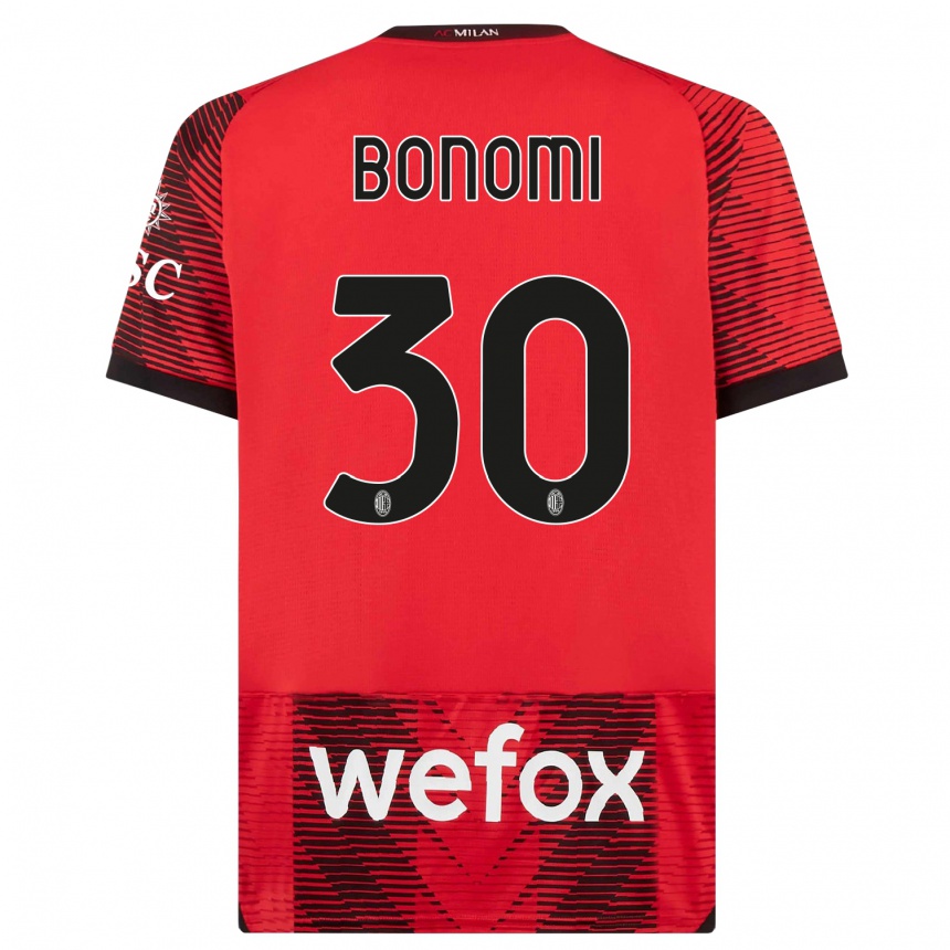 Kinder Fußball Alessandro Bonomi #30 Rot Schwarz Heimtrikot Trikot 2023/24 T-Shirt Luxemburg