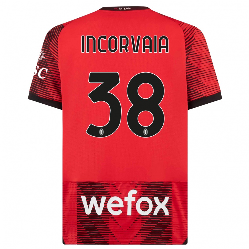 Kinder Fußball Giovanni Incorvaia #38 Rot Schwarz Heimtrikot Trikot 2023/24 T-Shirt Luxemburg