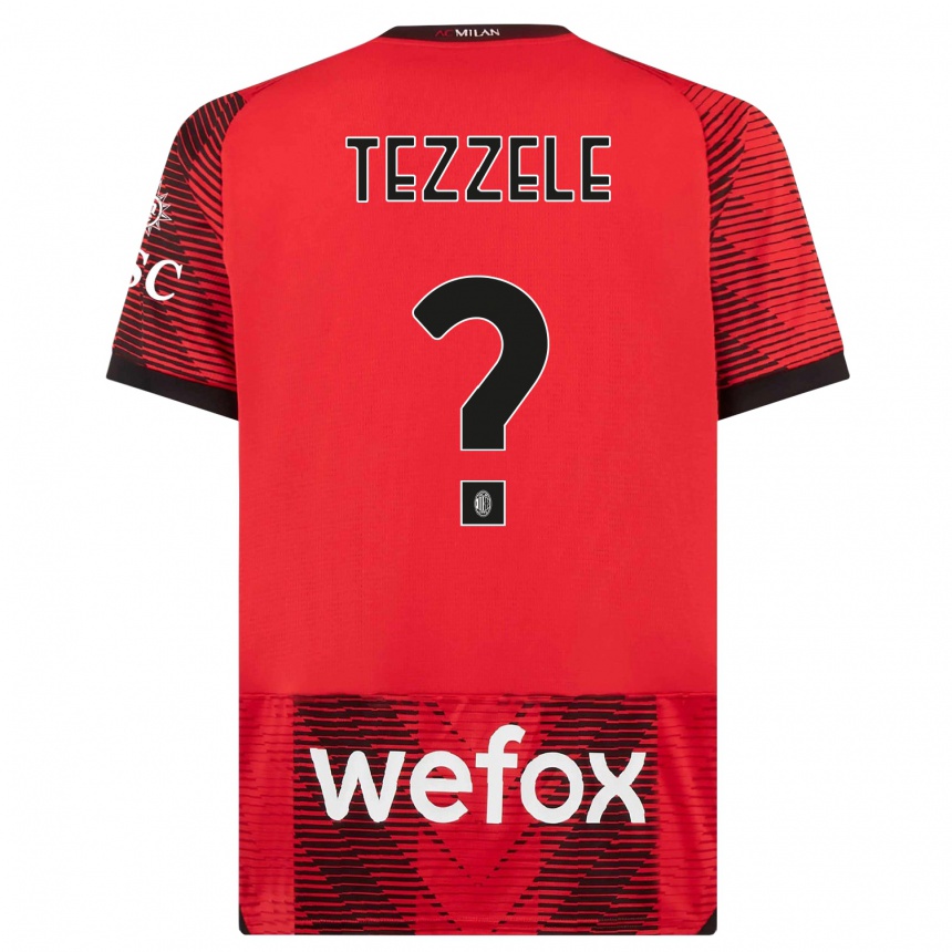 Kinder Fußball Matteo Tezzele #0 Rot Schwarz Heimtrikot Trikot 2023/24 T-Shirt Luxemburg