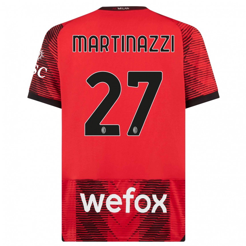 Kinder Fußball Luca Martinazzi #27 Rot Schwarz Heimtrikot Trikot 2023/24 T-Shirt Luxemburg