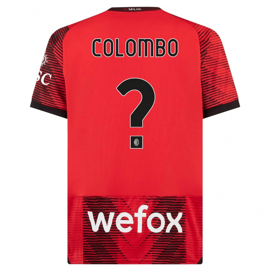 Kinder Fußball Federico Colombo #0 Rot Schwarz Heimtrikot Trikot 2023/24 T-Shirt Luxemburg