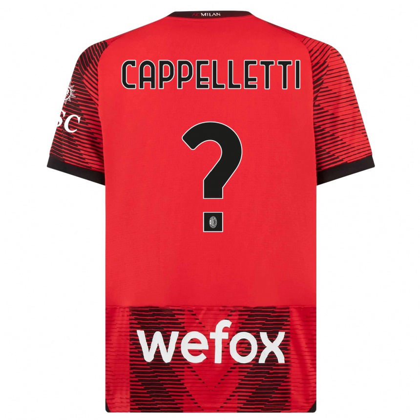 Kinder Fußball Mattia Cappelletti #0 Rot Schwarz Heimtrikot Trikot 2023/24 T-Shirt Luxemburg