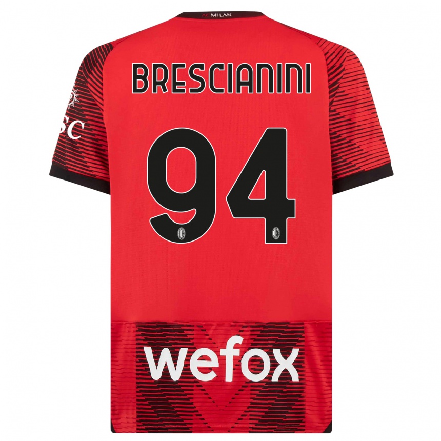 Kinder Fußball Marco Brescianini #94 Rot Schwarz Heimtrikot Trikot 2023/24 T-Shirt Luxemburg