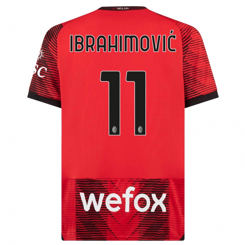 Kinder Fußball Zlatan Ibrahimovic #11 Rot Schwarz Heimtrikot Trikot 2023/24 T-Shirt Luxemburg