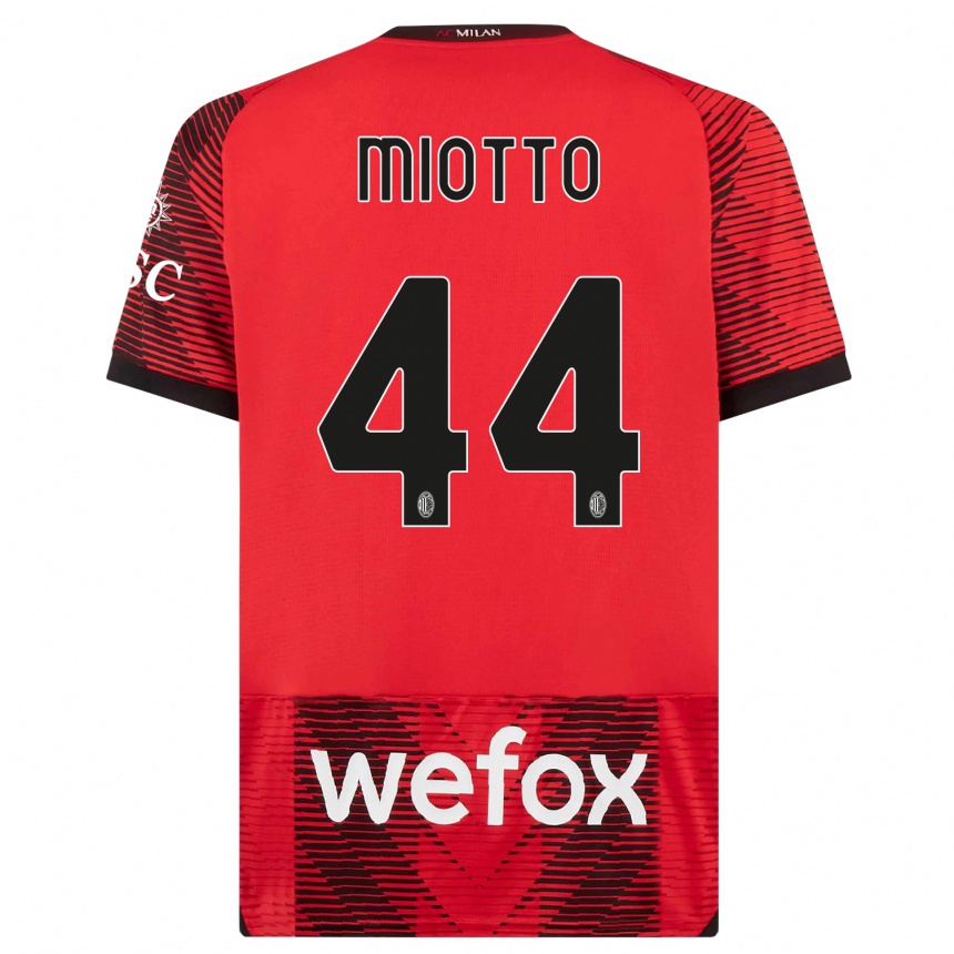 Kinder Fußball Giorgia Miotto #44 Rot Schwarz Heimtrikot Trikot 2023/24 T-Shirt Luxemburg