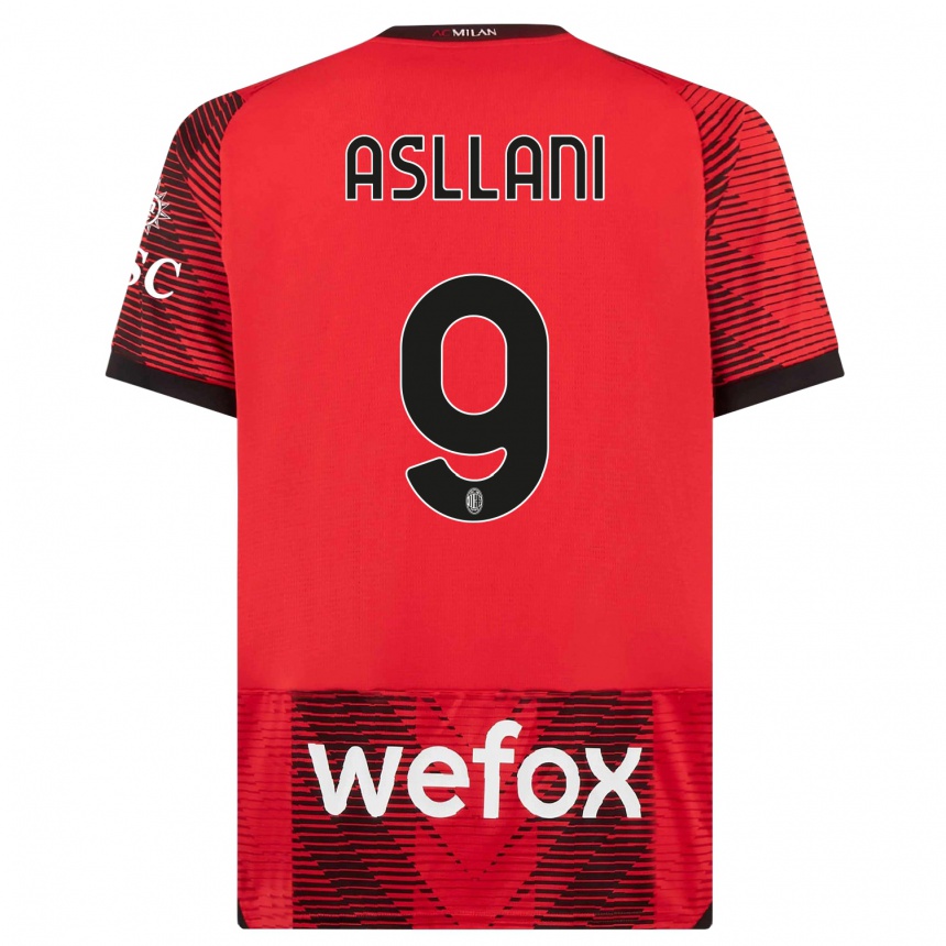 Kinder Fußball Kosovare Asllani #9 Rot Schwarz Heimtrikot Trikot 2023/24 T-Shirt Luxemburg