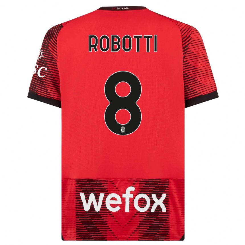 Kinder Fußball Giovanni Robotti #8 Rot Schwarz Heimtrikot Trikot 2023/24 T-Shirt Luxemburg