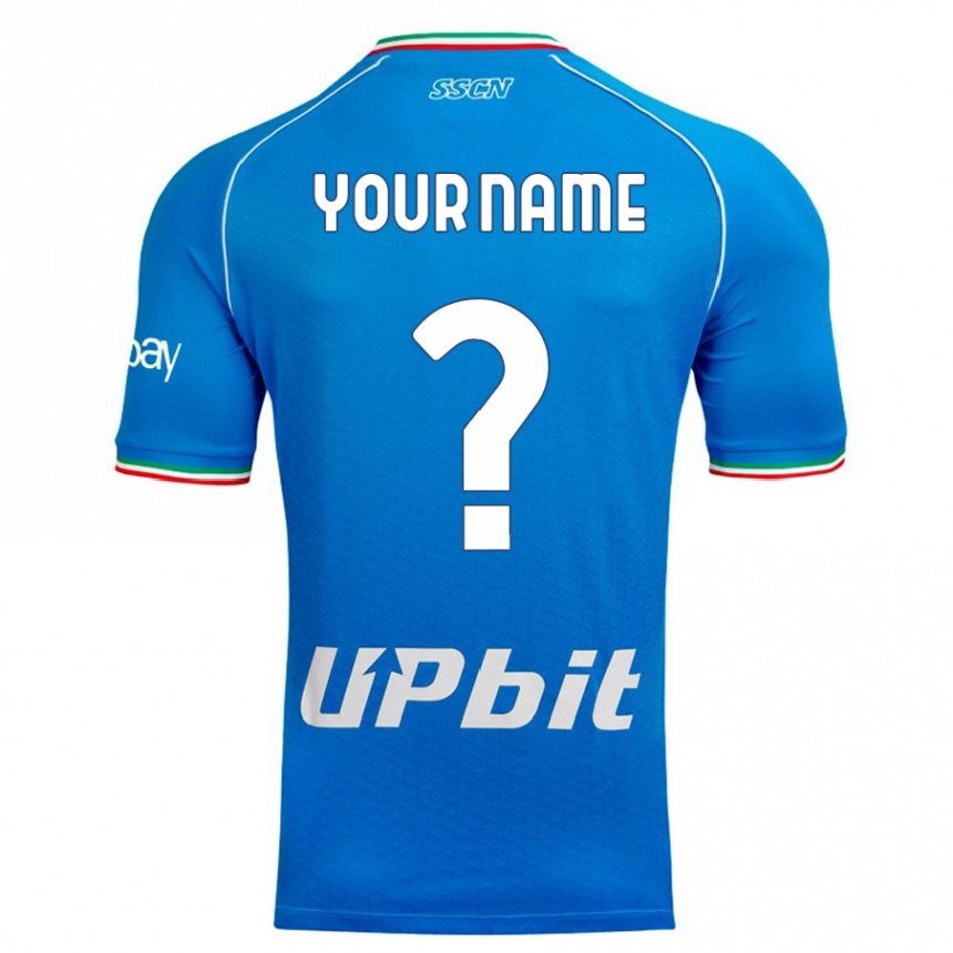 Kinder Fußball Ihren Namen #0 Himmelblau Heimtrikot Trikot 2023/24 T-Shirt Luxemburg
