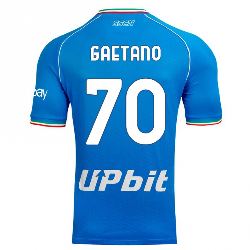 Kinder Fußball Gianluca Gaetano #70 Himmelblau Heimtrikot Trikot 2023/24 T-Shirt Luxemburg