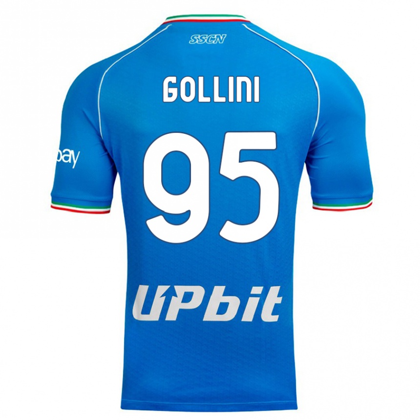 Kinder Fußball Pierluigi Gollini #95 Himmelblau Heimtrikot Trikot 2023/24 T-Shirt Luxemburg