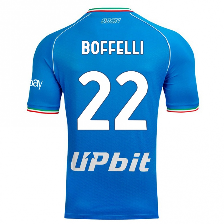 Kinder Fußball Valerio Boffelli #22 Himmelblau Heimtrikot Trikot 2023/24 T-Shirt Luxemburg