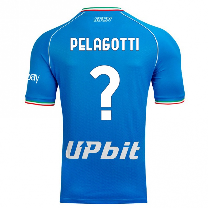 Kinder Fußball Ludovico Benjamin Pelagotti #0 Himmelblau Heimtrikot Trikot 2023/24 T-Shirt Luxemburg