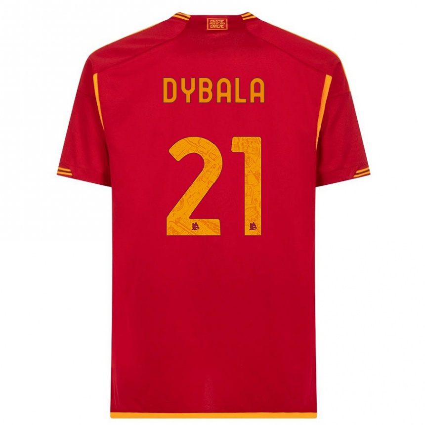 Kinder Fußball Paulo Dybala #21 Rot Heimtrikot Trikot 2023/24 T-Shirt Luxemburg
