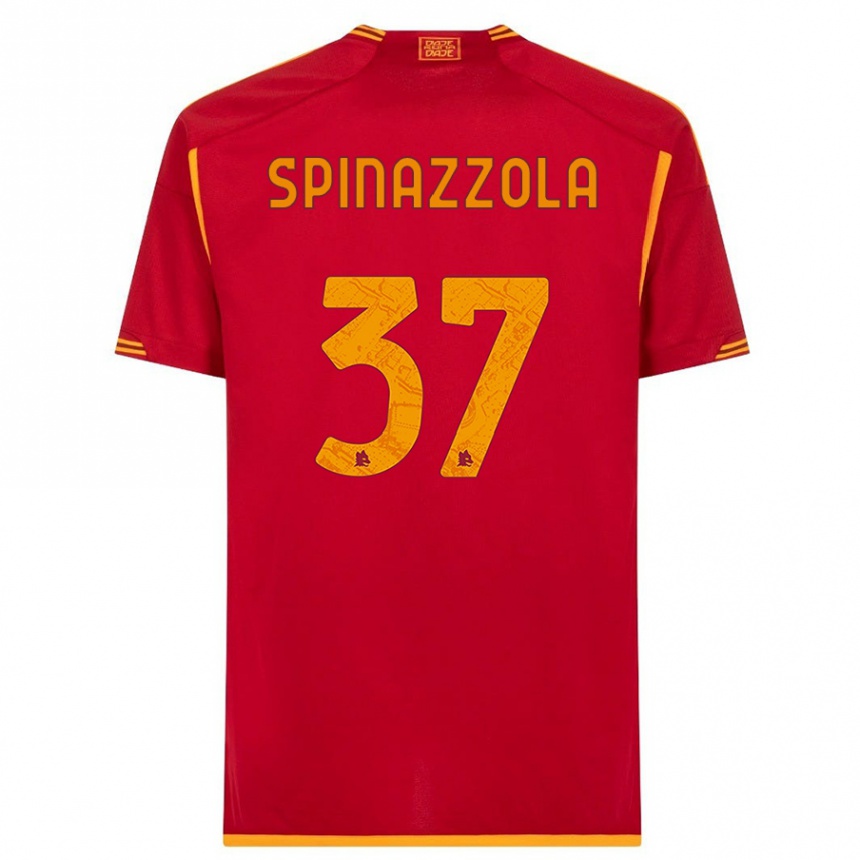 Kinder Fußball Leonardo Spinazzola #37 Rot Heimtrikot Trikot 2023/24 T-Shirt Luxemburg
