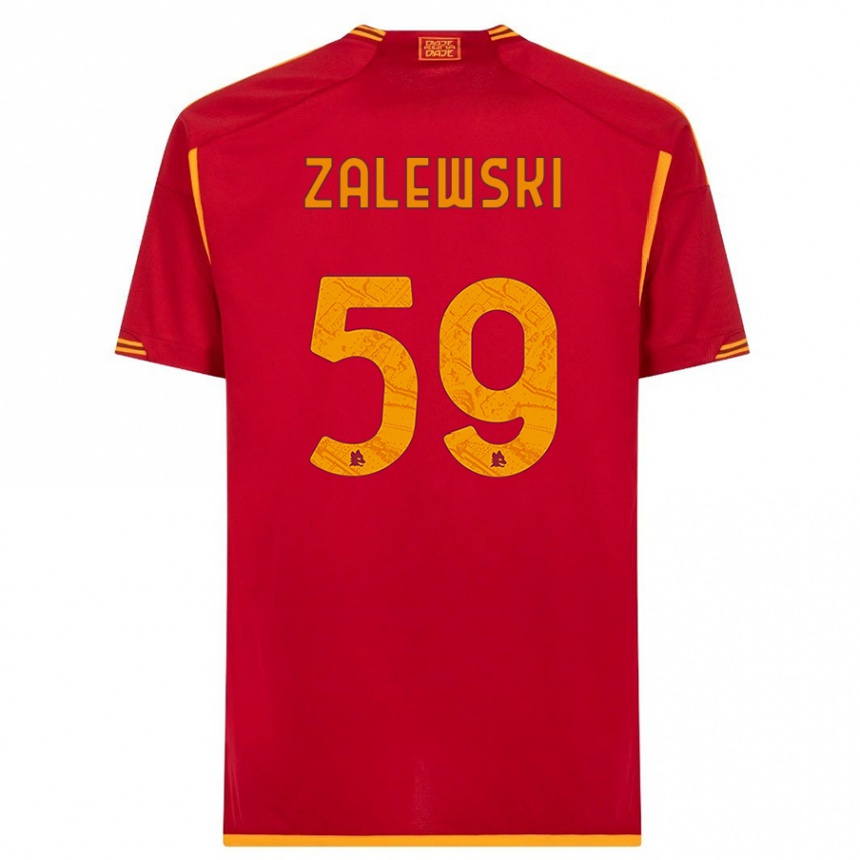 Kinder Fußball Nicola Zalewski #59 Rot Heimtrikot Trikot 2023/24 T-Shirt Luxemburg