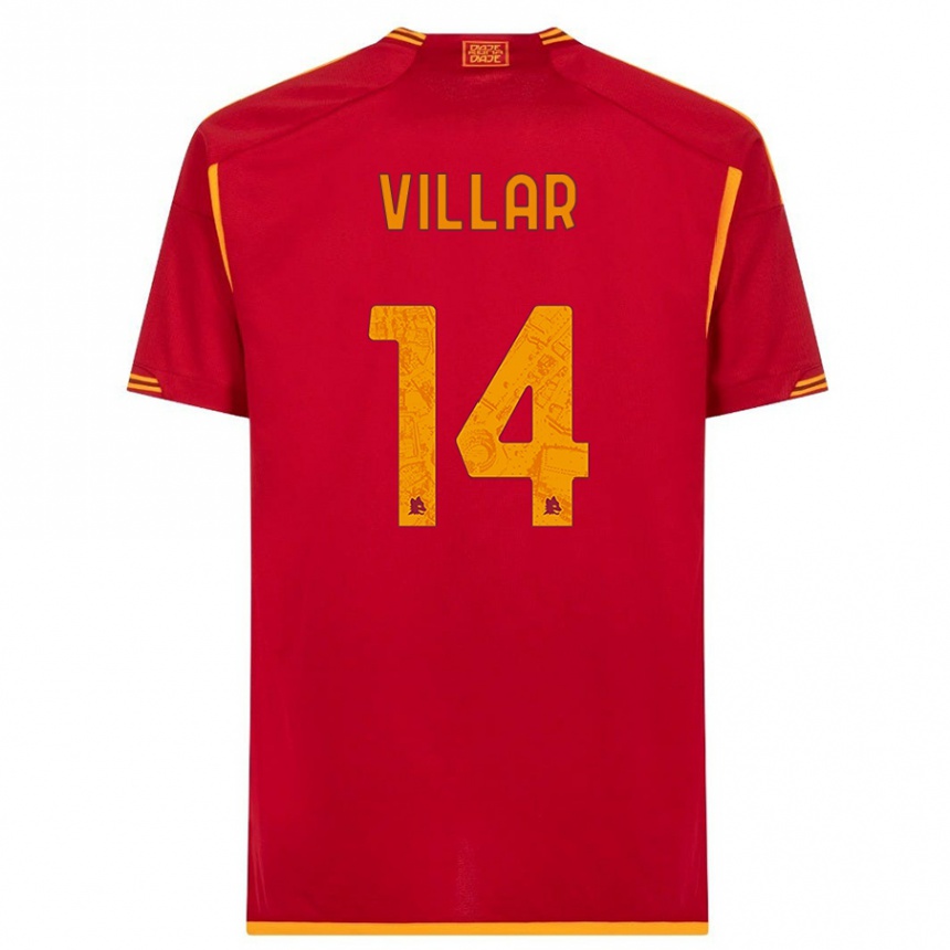 Kinder Fußball Gonzalo Villar #14 Rot Heimtrikot Trikot 2023/24 T-Shirt Luxemburg