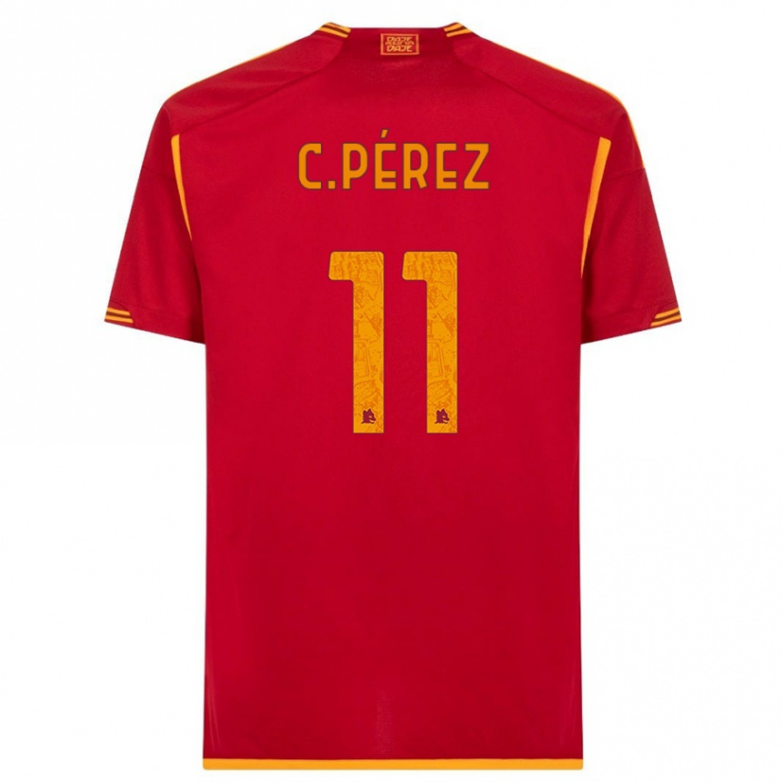 Kinder Fußball Carles Perez #11 Rot Heimtrikot Trikot 2023/24 T-Shirt Luxemburg