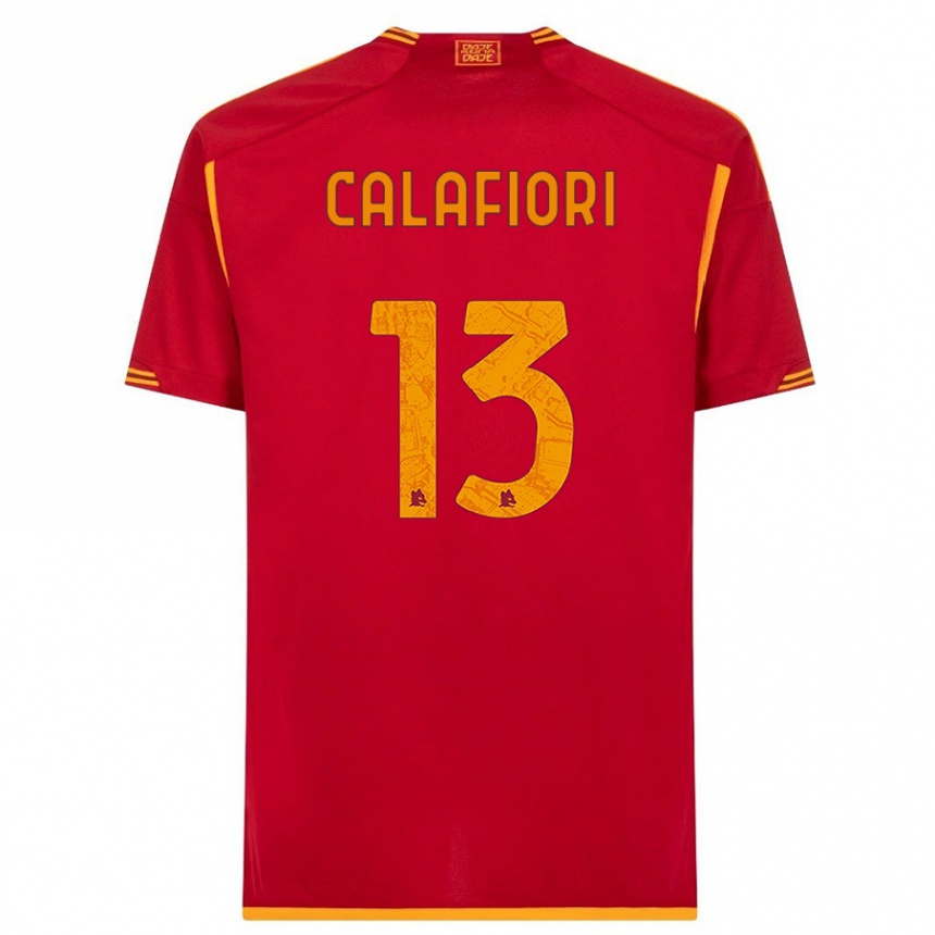 Kinder Fußball Riccardo Calafiori #13 Rot Heimtrikot Trikot 2023/24 T-Shirt Luxemburg