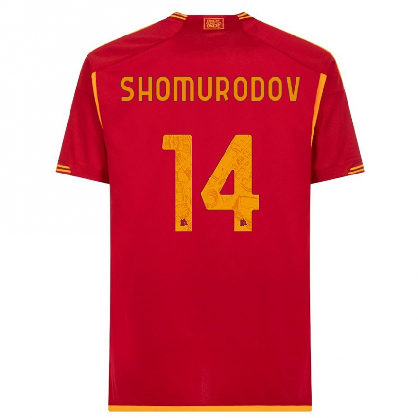 Kinder Fußball Eldor Shomurodov #14 Rot Heimtrikot Trikot 2023/24 T-Shirt Luxemburg