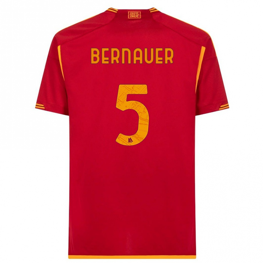 Kinder Fußball Vanessa Bernauer #5 Rot Heimtrikot Trikot 2023/24 T-Shirt Luxemburg
