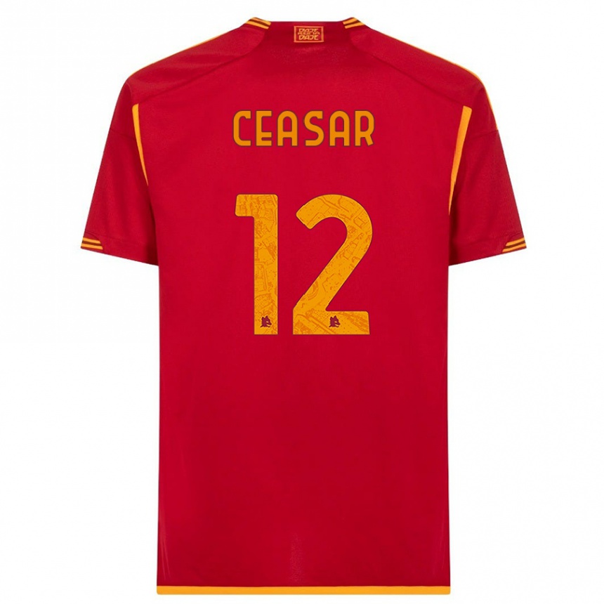 Kinder Fußball Camelia Ceasar #12 Rot Heimtrikot Trikot 2023/24 T-Shirt Luxemburg